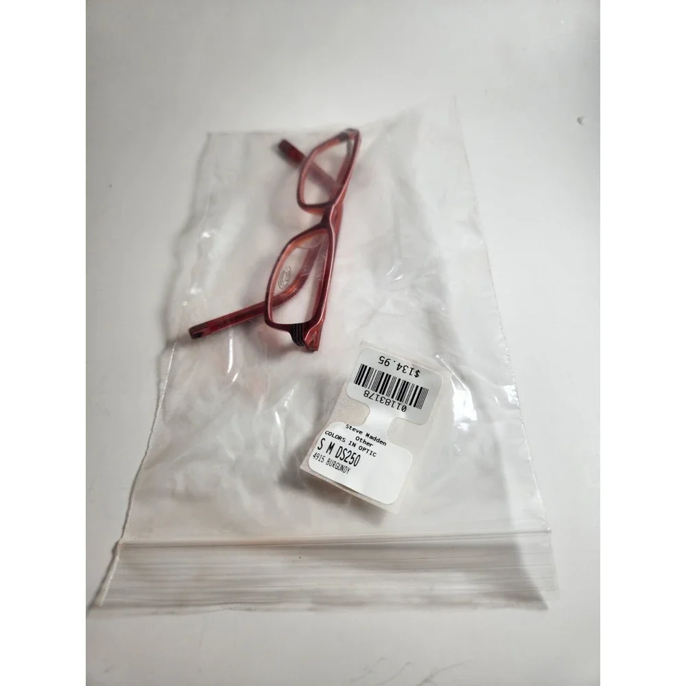 Steve Madden DS250 Burgundy Rectangular Eyeglasses Frames 49-15-135 Handmade NEW